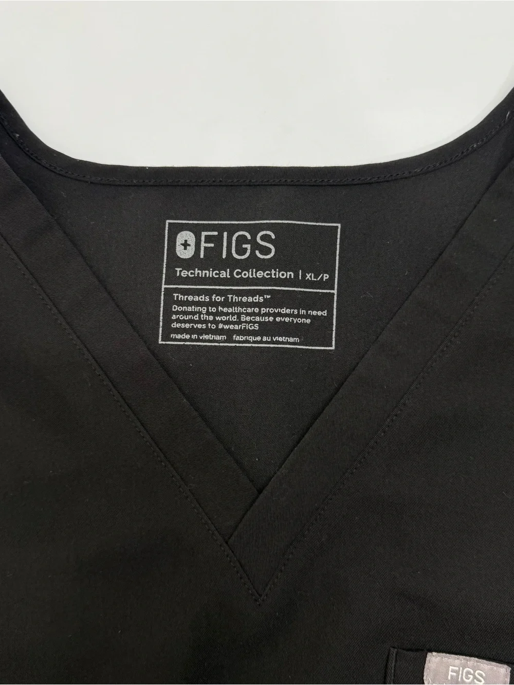 FIGS Technical Collection Women’s XL Black Solid Medical Scrub Set Top & Pants